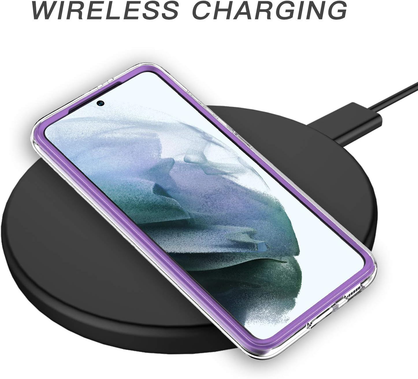 Asuwish Phone Case for Samsung Galaxy S21 FE 5G Cell Cover Hybrid Luxury Cute Marble Shockproof Full Body Hard Heavy Duty Slim Accessories S 21 EF S21FE5G UW S21FE 21S G5 6.4 Inch Women Girls Purple image number 4