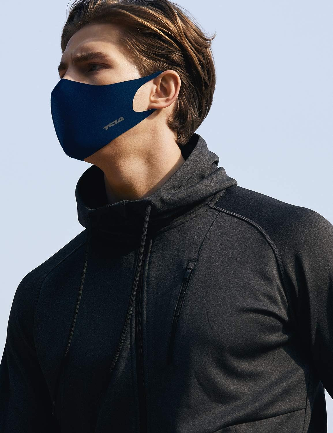 TSLA Men & Women'S Copper Infused Face Mask, Washable Reusable Face Masks, UPF 50+ Lightweight Breathable Mask, X-Large - Mzm01 - White image number 6