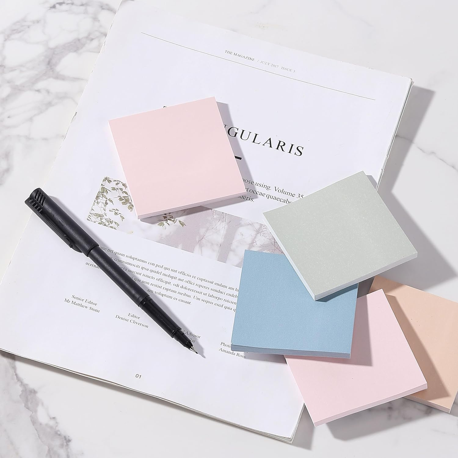 12 Pack Sticky Notes 76 X 76 Mm Aesthetic Vintage Self-Adhesive Notes for Office, Home, School, Session (Centimetre, 7.6 X 7.6) image number 1