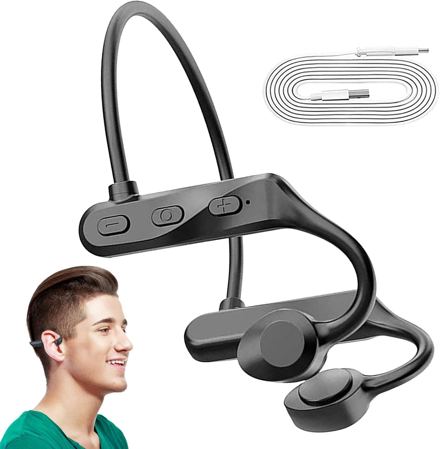 Conduction Earbuds Wireless Headset Bluetoth Audio Sweatproof Waterproof Stereo Open-Ear Outdoor Fitness Jogging Biking Climbing Hands-Fre Running Gym Training Sports Drive Riding Mobility Commuting