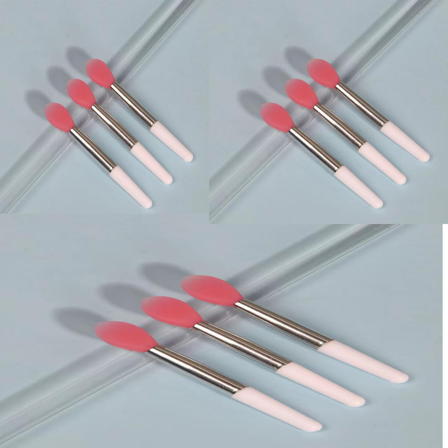 Silicone Lip Brush Makeup Eyebrow Lipstick Brushes Applicator Cosmetic Brush Set Silicone Brushes Wands Fit Balm Mask Oil Pink (10PCS) image number 4