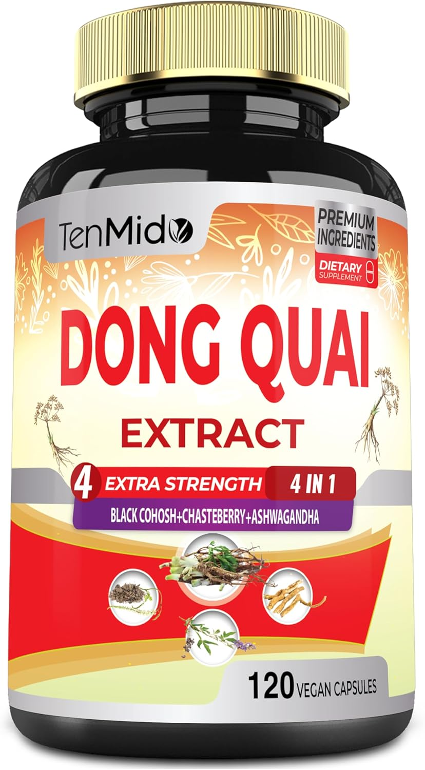 Dong Quai Supplement Capsules, 4 Months Supply with Black Cohosh, Chasteberry, Ashwagandha - 120 Vegan Extract Capsules image number 6