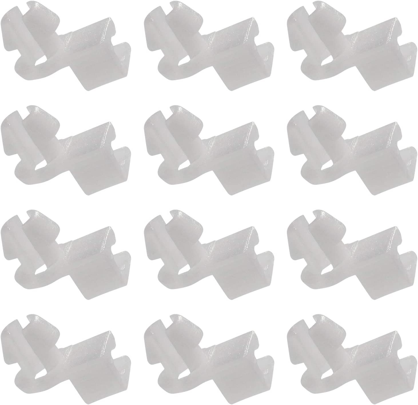 Emsea 12Pcs Door Lock Rod Clip Retainer White Plastic Moulding Fasteners Fits 5-7Mm Hole Universal Car Parts image number 3