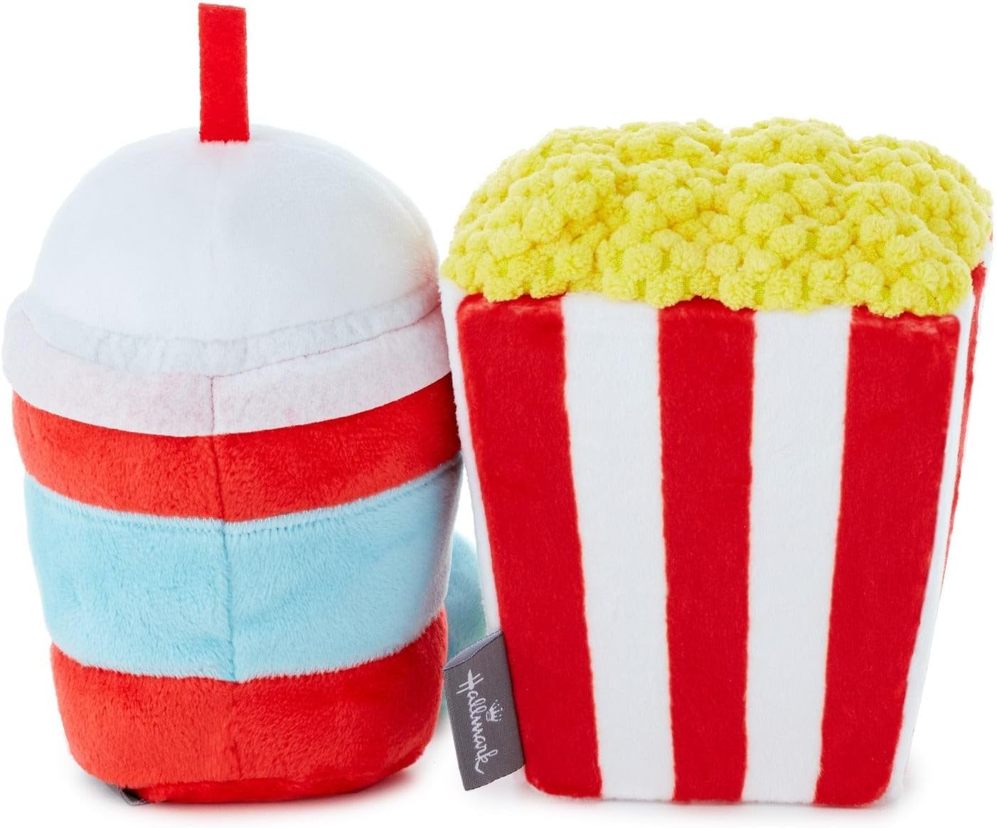 Hallmark Better Together Popcorn and Slushie Magnetic Plush, 5-Inch Height Plush Toys That Stick Together, Friend, Partner or Loved One image number 1