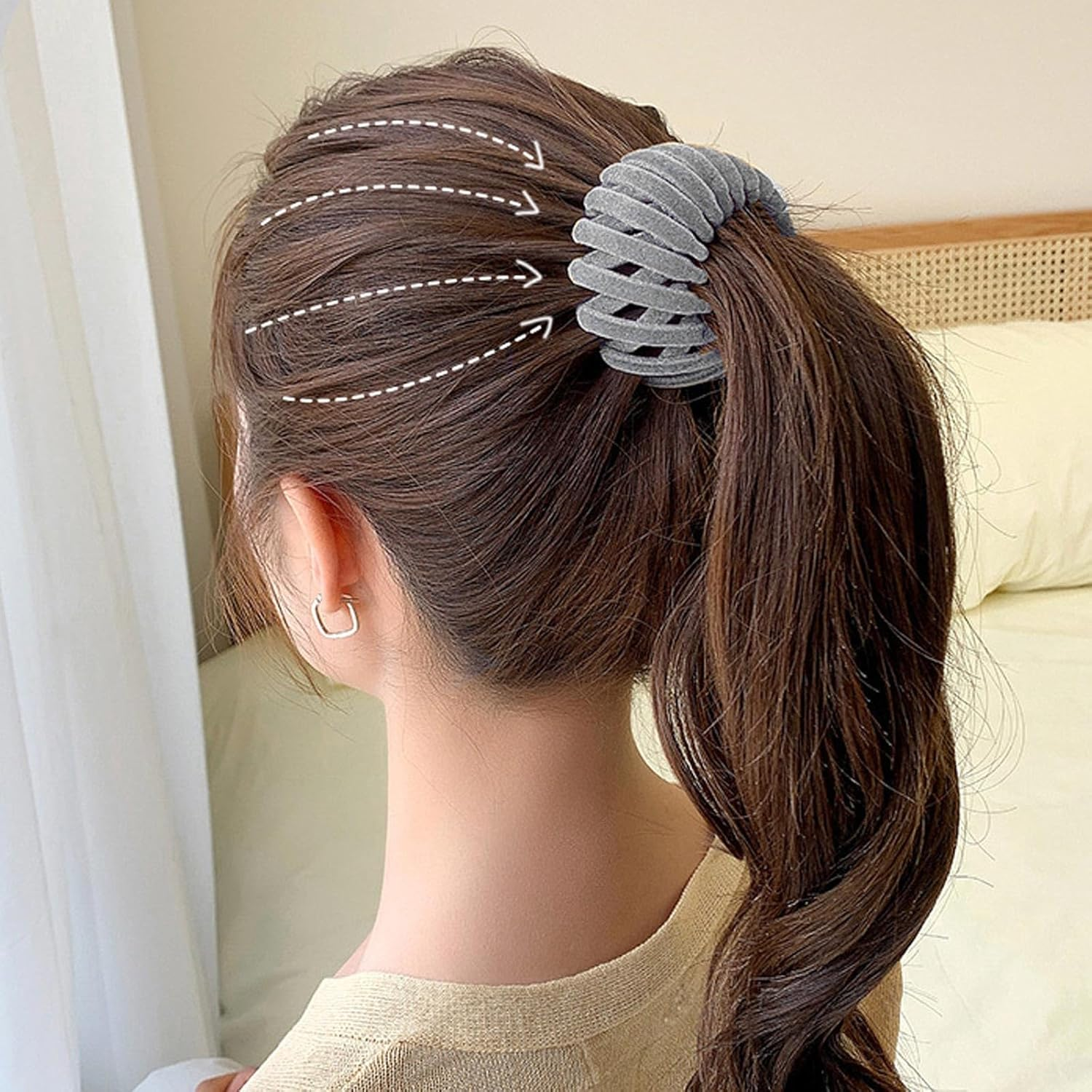 DEANKEJI Bird Nest Hair Clips, Pack of 7 Bird Nest Hair Clips, Mixed Colour, Hair Clips, Women'S Adjustable Size Updo Hairstyles, Aid for High Ponytail, Curly Hair, Long Hair image number 2