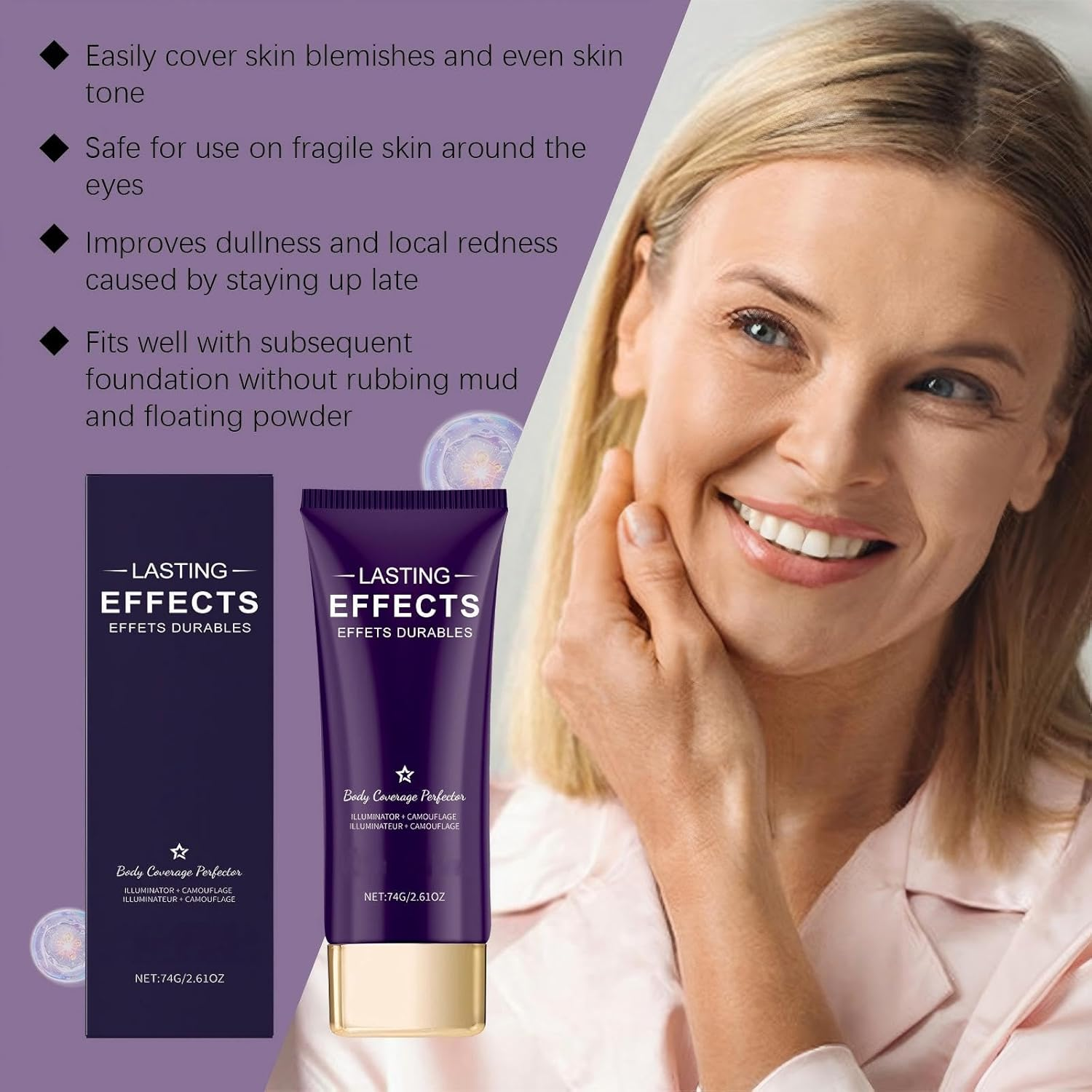 Body Coverage Perfector, Waterproof Sweatproof Body Concealer, Tattoo Cover up Makeup, Full Coverage Leg Makeup, Leg Product to Cover Veins, Long-Lasting Lightweight Body Foundation (2PCS) image number 3