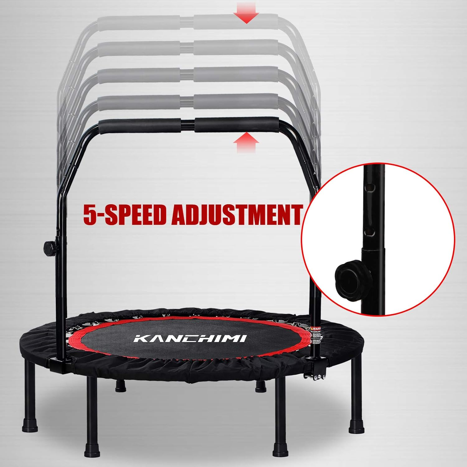 Kanchimi 40" Folding Mini Fitness Indoor Exercise Workout Rebounder Trampoline with Handle, Max Load 330Lbs image number 4