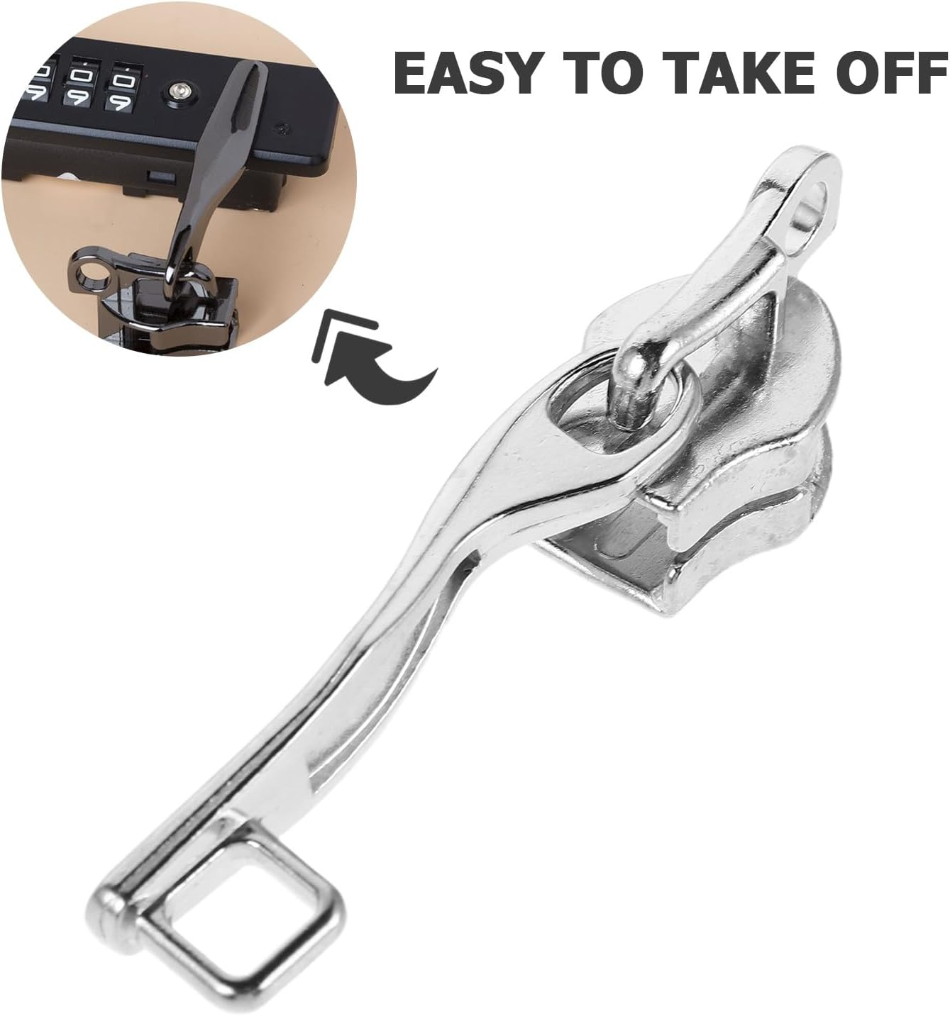 Holibanna 5 Pairs Alloy Zipper Puller Replacement Kit with Nylon Double- Hole, Vintage Silver, Luggage Zipper Repair for Travel Bags and Outdoor Gear image number 2