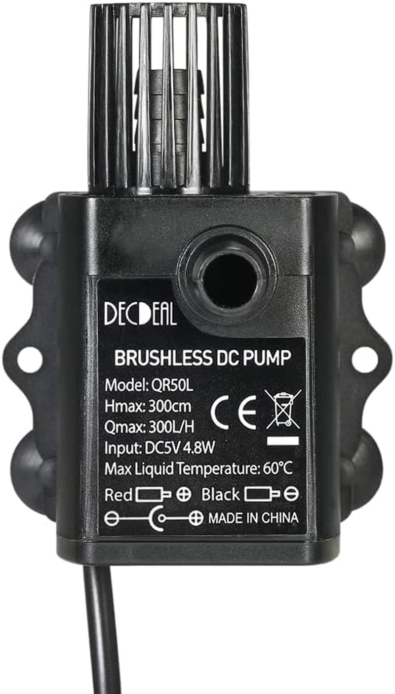 ZIEM Ultra-Quiet Mini USB DC5V 4.8W 300L/H Lift 300Cm Brushless Water Pump Waterproof Submersible Fountain with Flow Adjustment Function image number 6