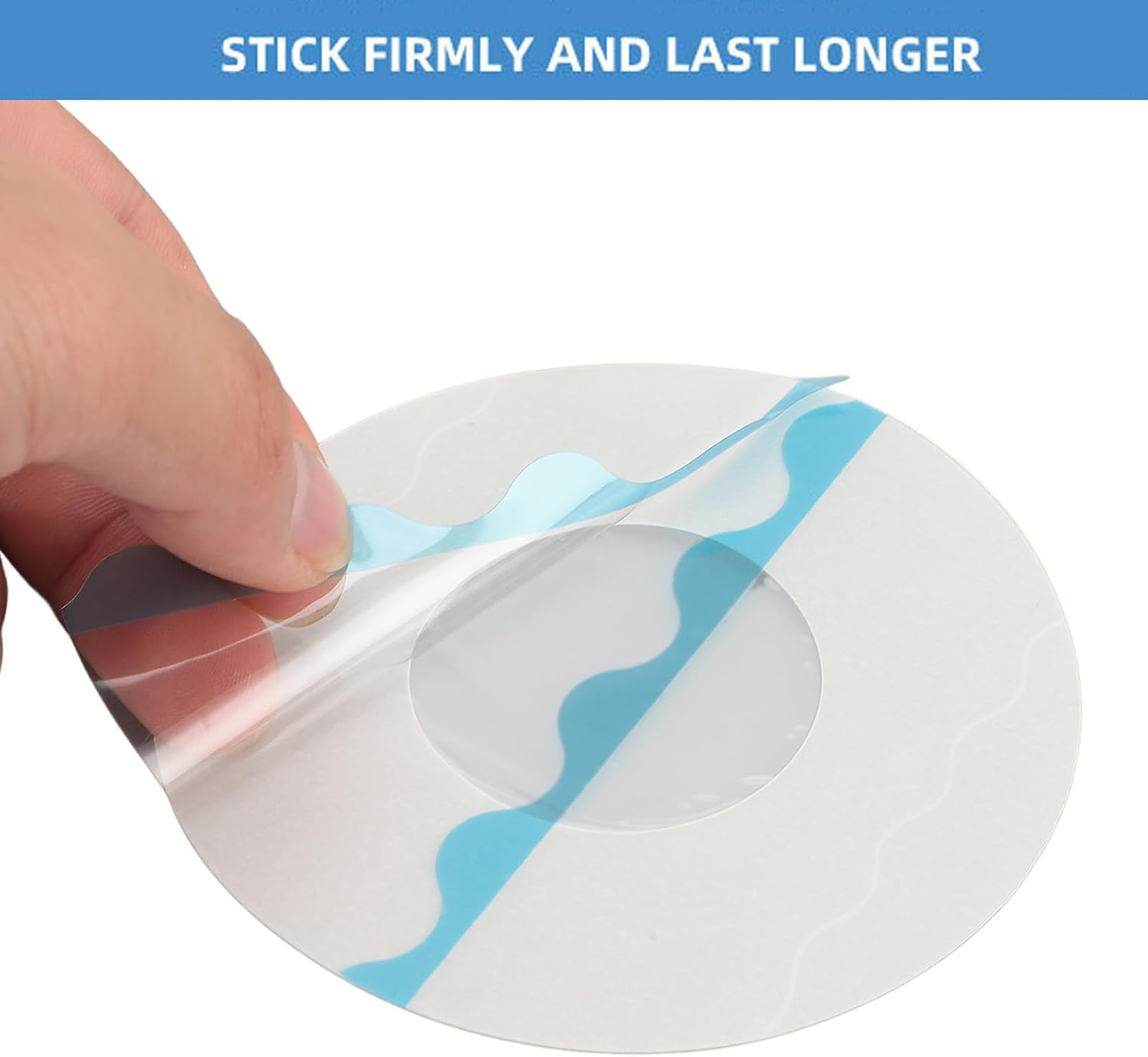 20 Pack Adhesive Sensor Patches Blue round Shape Cover Stripe Striped Stickers Transparent Adhesives Tapes 2 Sensor Covers Auto Light Sensor Outlet Cover image number 4