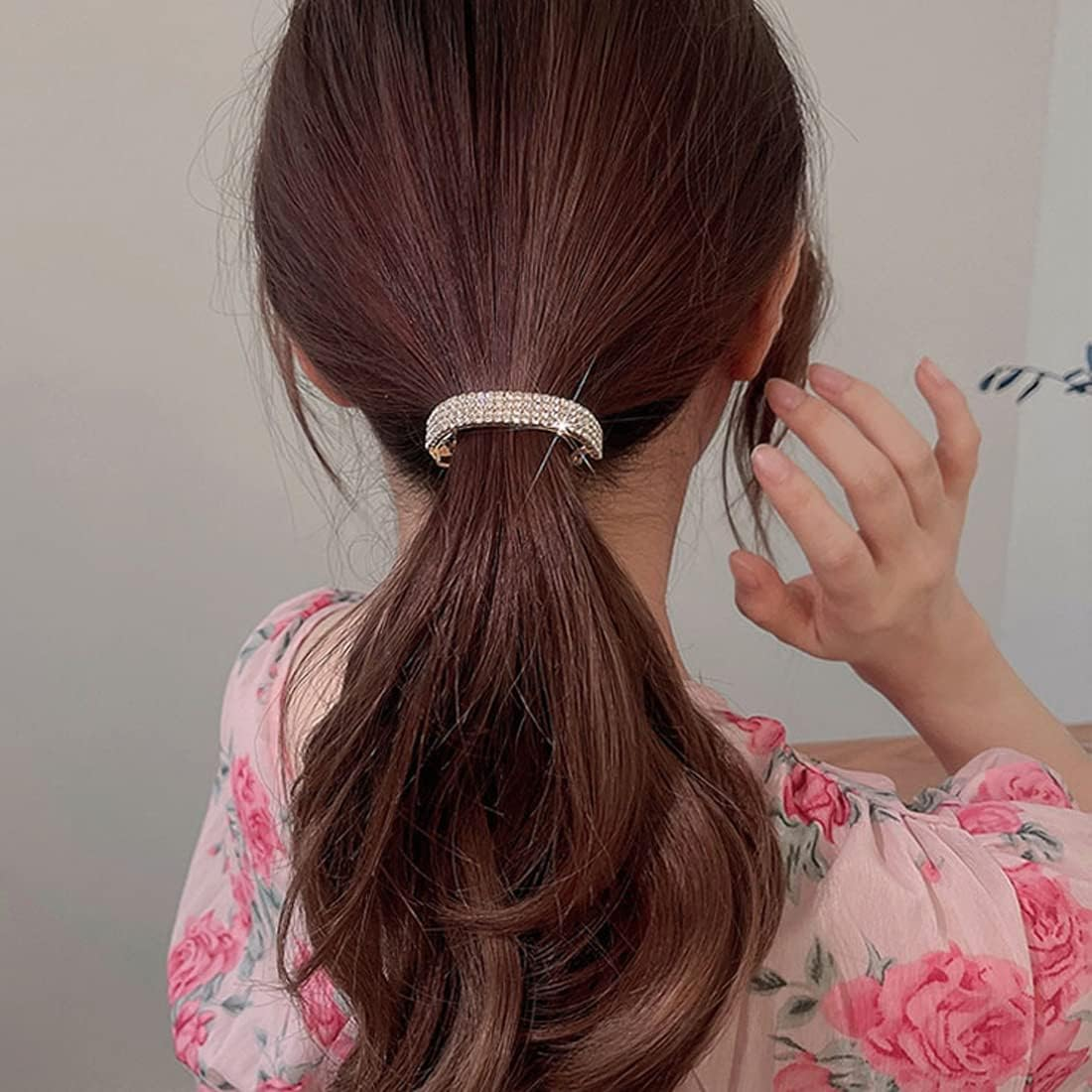 2 Pack Ponytail Hair Clips, Classic Large Hair Clips for Medium to Thin Hair, French Vintage Hair Accessories for Women (Silver) image number 5