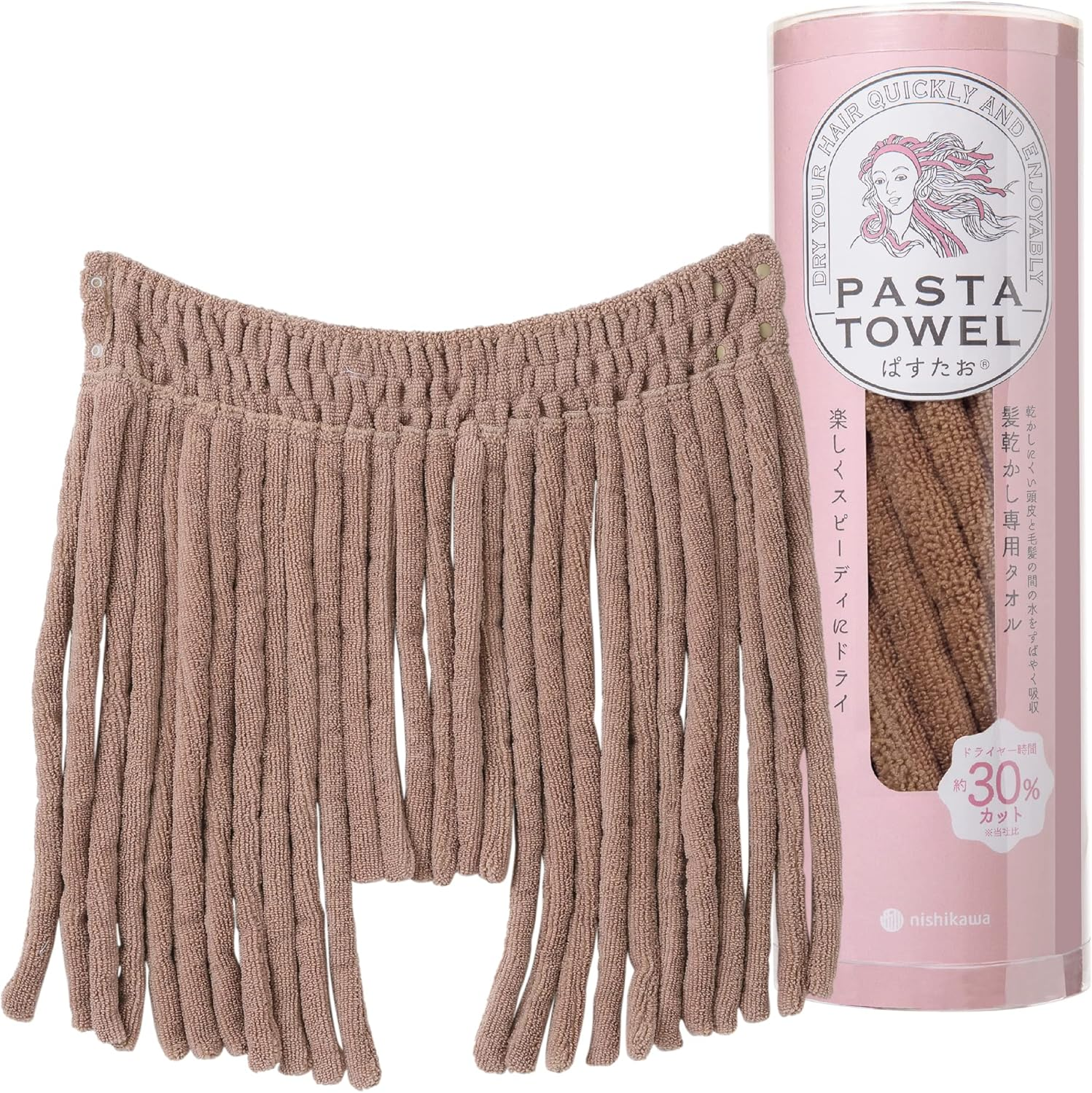 Nishikawa TT95350607 Pasutao Hair Drying Towel, 23.6 X 17.7 Inches (60 X 45 Cm), Washable, Fun and Speedy, Hair Drying Towel, Time-Saving, Water Absorbent, Quick Drying, Lavender