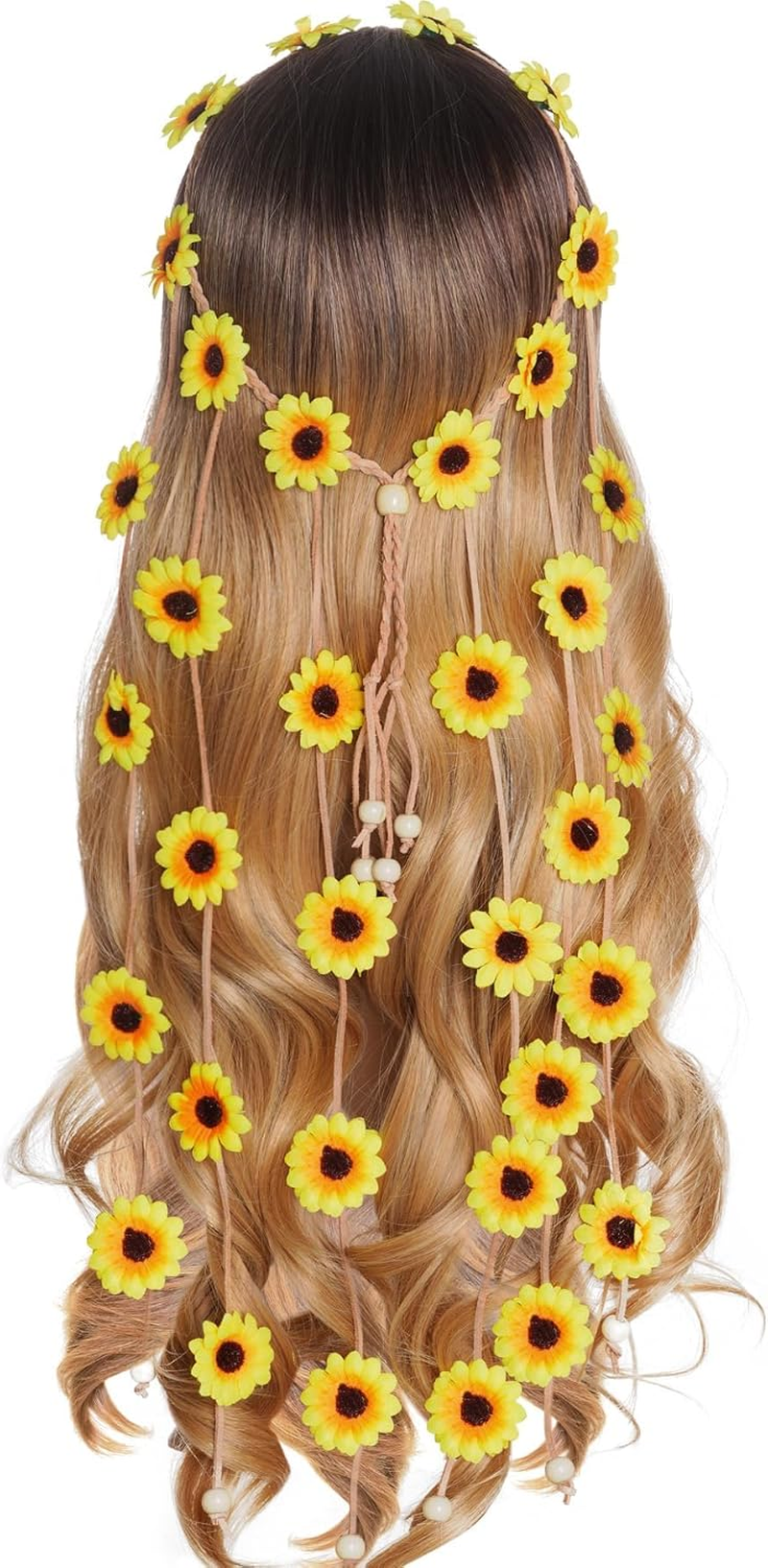 TAXTYHRE Sunflower Hair Accessories, Sunflower Headband, Fashionable Goose Flower Hair Accessories, Adjustable Flowers Headband for Women Girls Beach Wedding Carnival Party, Yellow