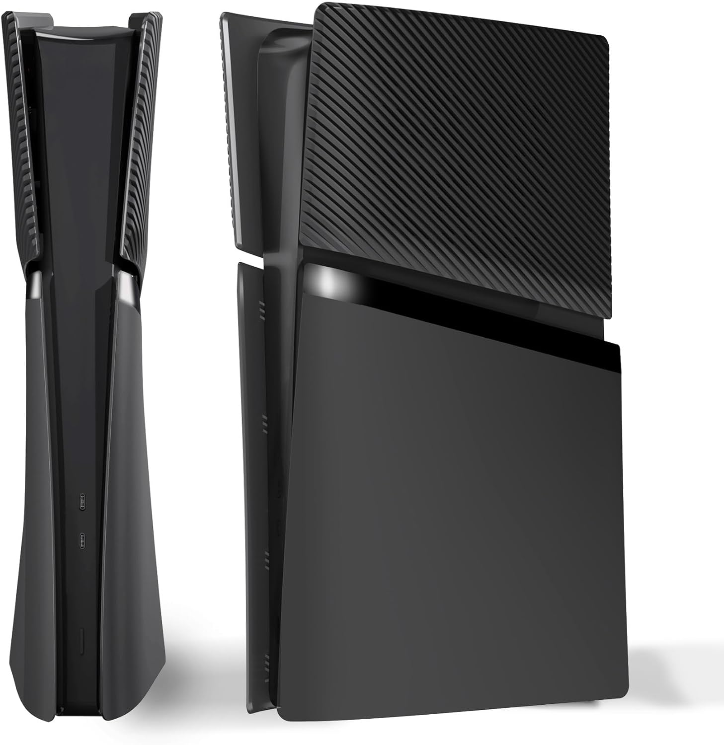 Extremerate Excover Console Replacement Top Bottom Cover Compatible with Ps5 Slim Digital Edition, Side Panel Faceplate Back Plate with Cooling Vent Compatible with Ps5 Slim Digital - New Hope Gray