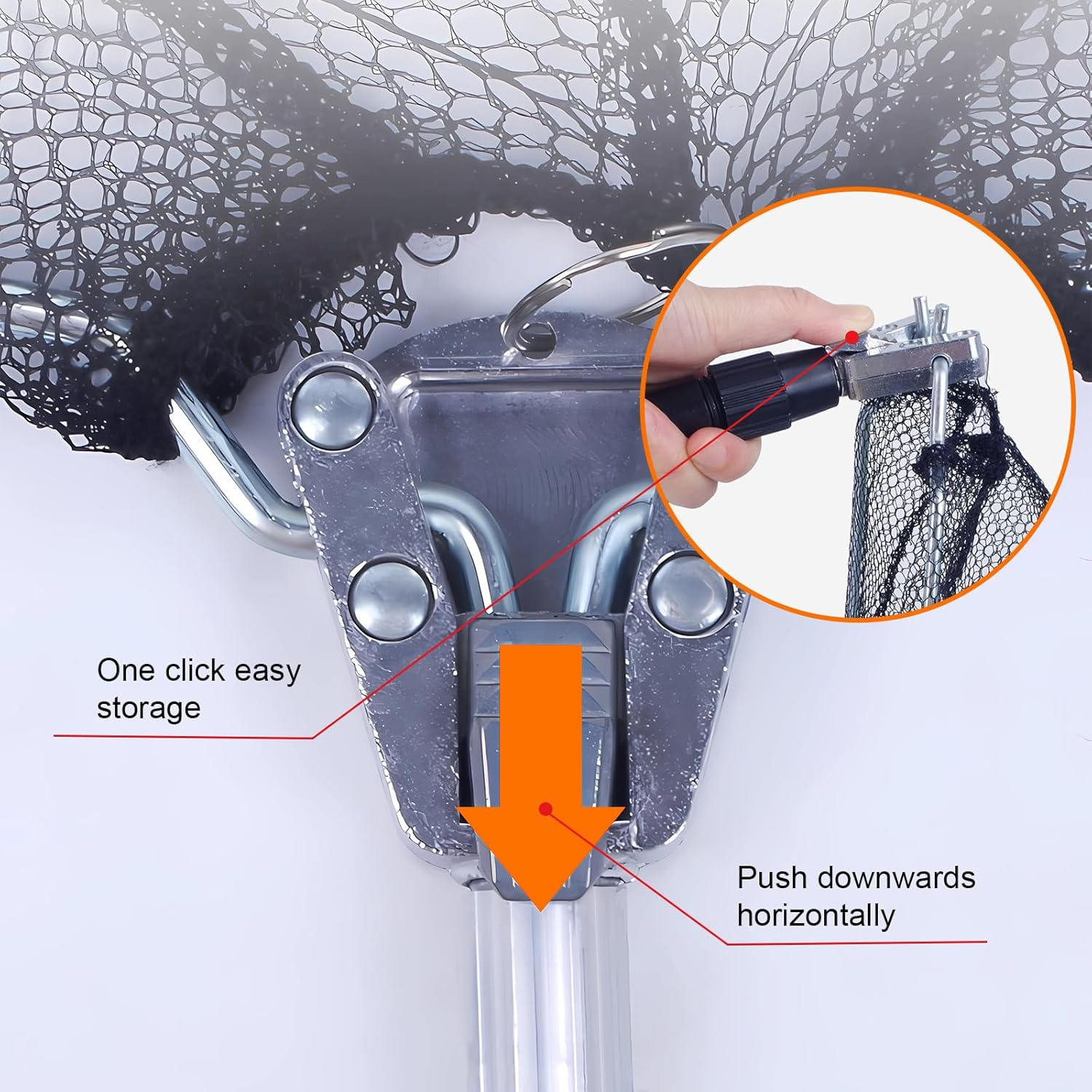 125Cm Telescopic Fishing Net with Pole Handle Foldable Fishing Net for Steelhead,Fly,Safe Fish Catching or Releasing with Fish image number 1