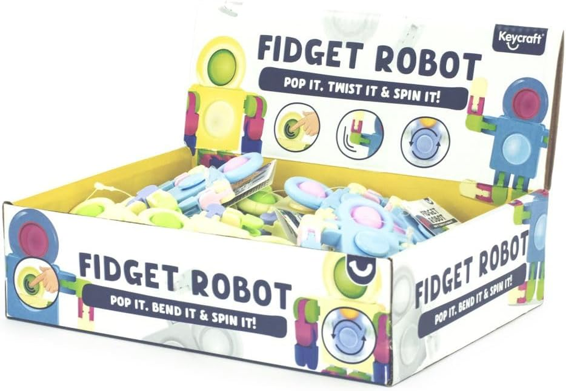 Keycraft Fidget Robot, Pop, Bend and Spin, Pastel Colour, Sensory Toy for Kids and Adults, Tactile Stress Relief, Creative Play, Compact and Portable, Engaging Fidget Companion image number 5