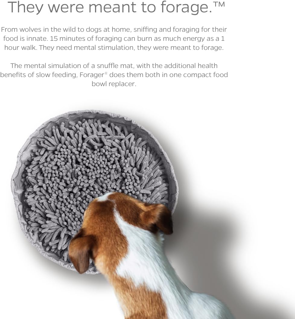 Pet Parents&reg; Forager&trade; Bowls, Slow Feeder Dog Bowls with Softsnout&trade; & Non-Slip Backing Technology, Dog Feeder Mat & Snuffle Mat for Large Dogs and Small Dogs (Forest Modern Grey) image number 3