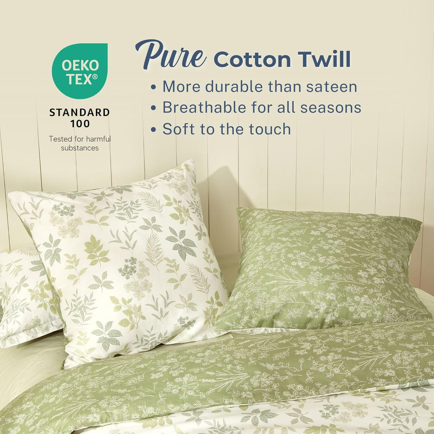 Dreamaker 2 Pack European Pillowcase (65 X 65Cm) 100% Cotton Lightweight & High Breathability Summer Pillow Cover Ultra Soft Bedding Crisp and Cool Feel Bed Decorative Pillow Cushion - Mabel image number 4