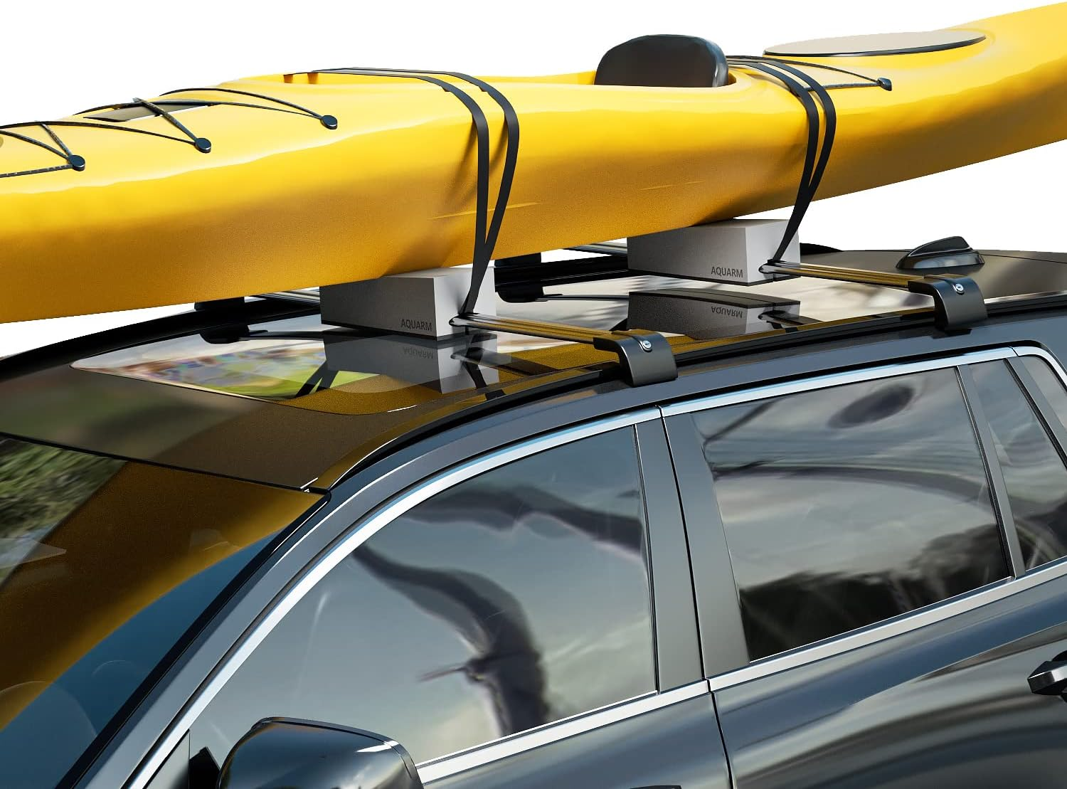 AQUARM Universal Canoe Carrier Kit, 6 Inch /12 Inch Standard Replacement Foam Block Universal Car Top Roof Racks with Tie-Downs image number 5