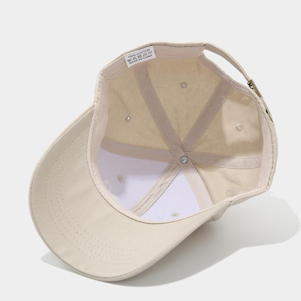 Rockreyoa Unisex Vintage Baseball Cap Classic Cotton Baseball Cap Snapback Baseball Cap Hat for Mum and Dad Sun Protection Baseball Cap Breathable Sports Hat Hip-Hop Hat Outdoor Hat image number 4