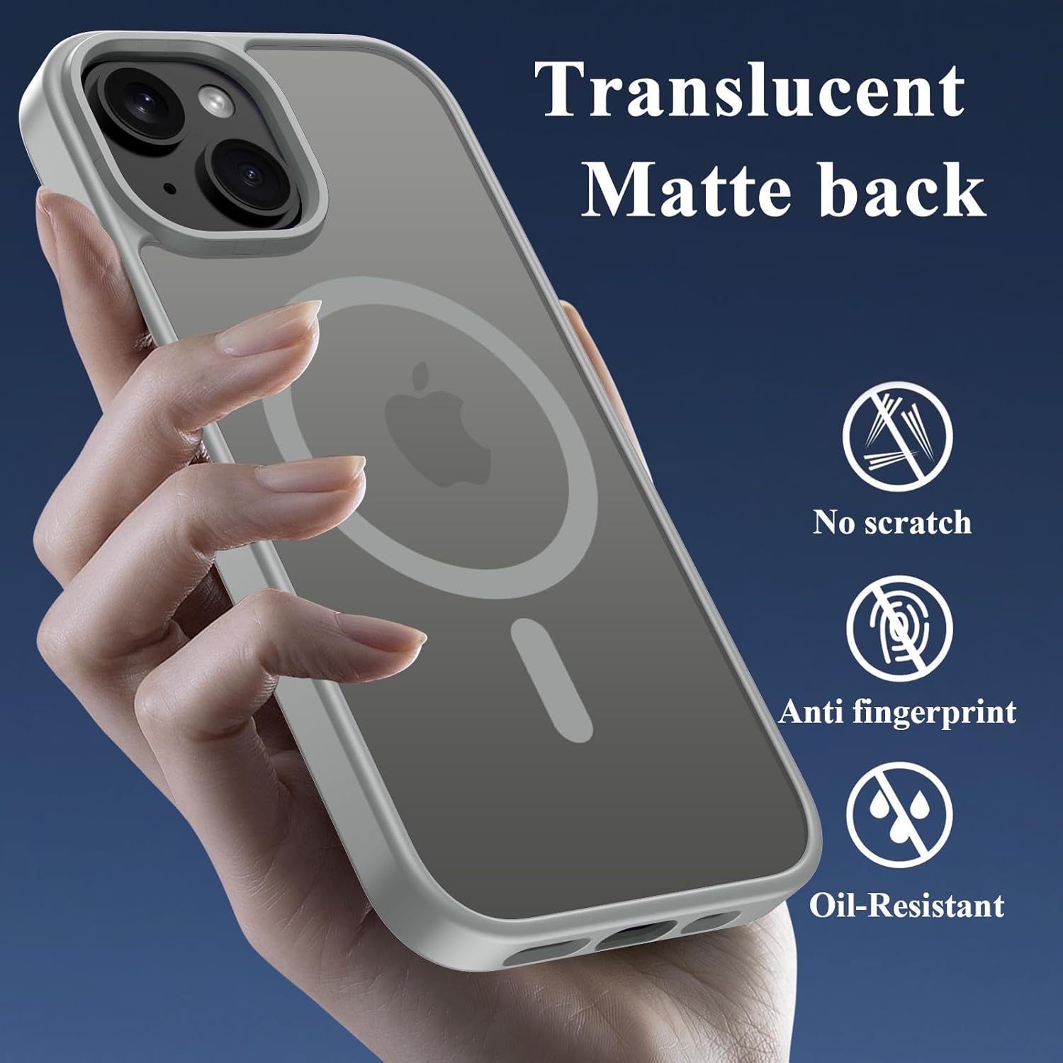 ORDA Magnetic Case for Iphone 13 Mini 5.4 Inch Compatible with Magsafe, Translucent Matte Back Camera Protection Shockproof Mobile Phone Case for Iphone 13 Mini Grey image number 2