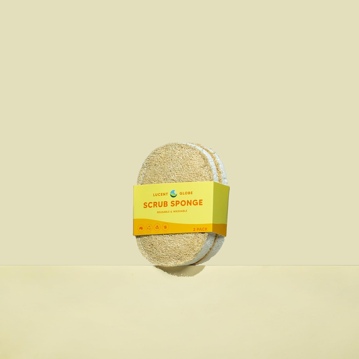 Natural Loofah Scrub Sponges (Pack of 2) &ndash; Non-Scratch, Eco-Friendly, Fast-Drying, Machine Washable, Tough on Grease, Gentle on Surfaces &ndash; Natural Egyptian Loofah Cleaning Sponges