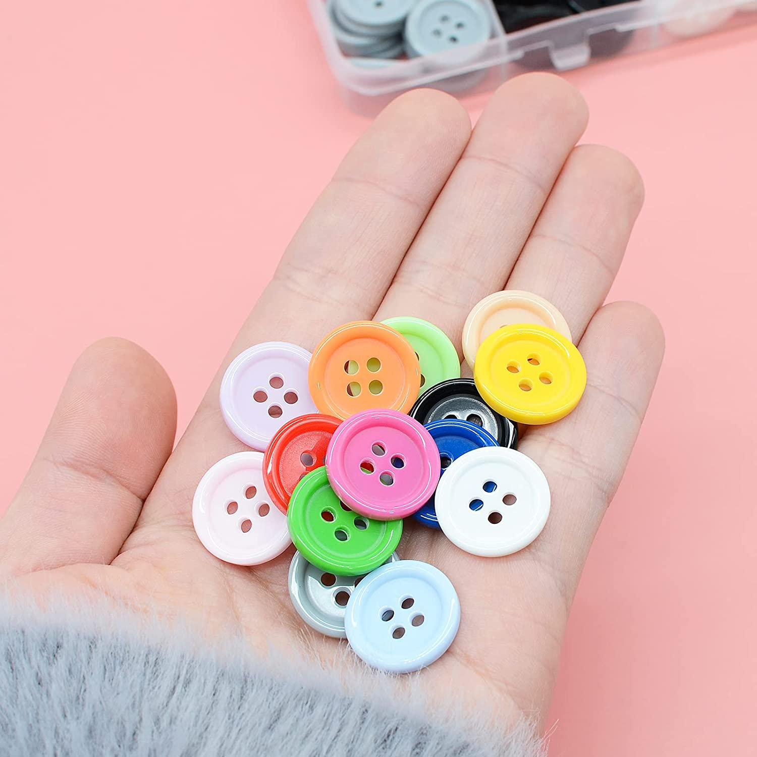 180Pcs Multicolor Resin round 4-Hole Sewing Buttons, 18Mm, Suitable for Clothing, Pillow Cases & DIY Craft