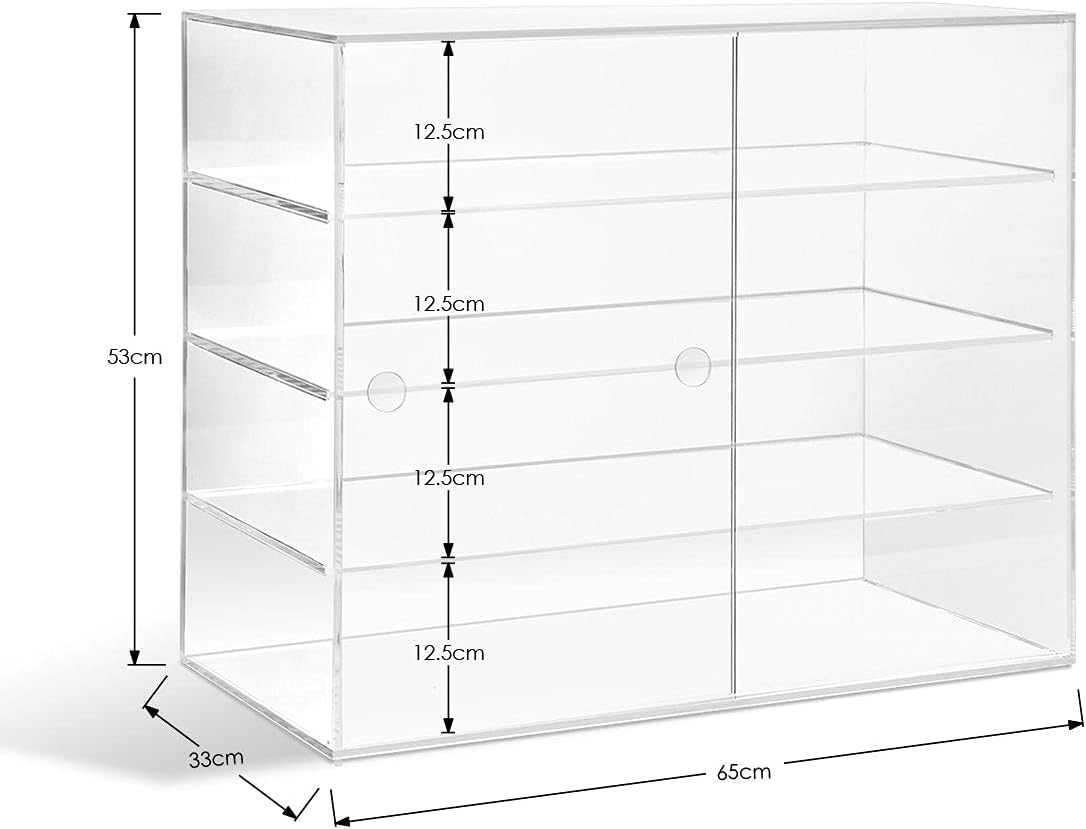 Maxkon 4 Tier Acrylic Bakery Cake Display Case Large Clear Cupcake Display Cabinet with Sliding Door for Donuts Cupcake Bread Dessert Pastries Collectibles image number 3