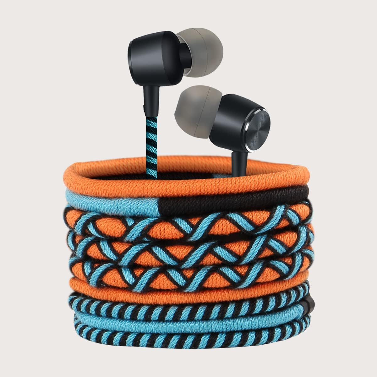 URIZONS In-Ear Headphones Colourful Wired Braided Stereo High Fidelity Ergonomic Low Noise 3.5 Mm Universal for Iphone Android and MP3 Smartphones image number 5