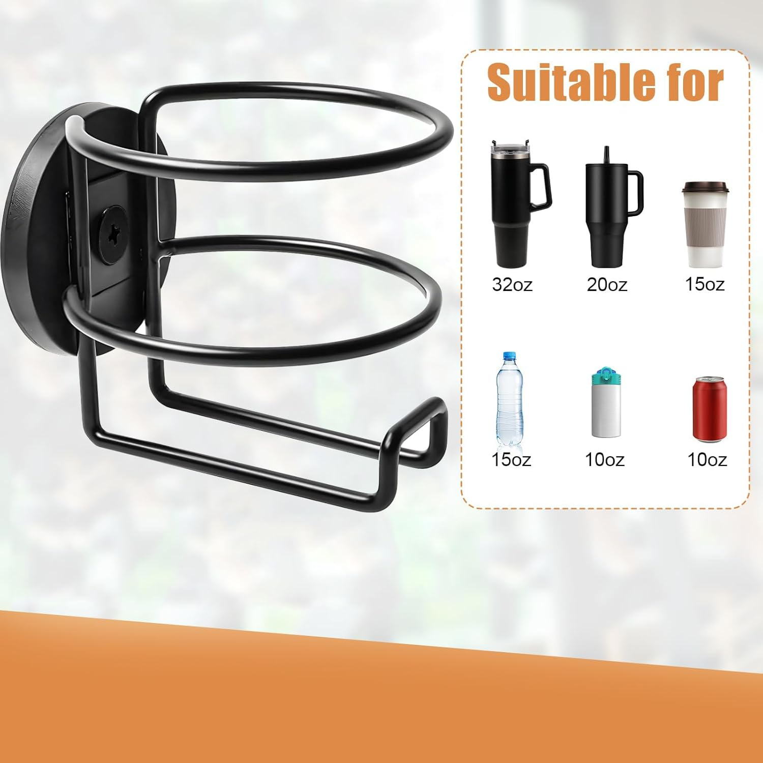 Magnetic Cup Holder, 304 Stainless Steel Magnetic Cup Caddy for Tractor Mower Truck Car Fridge,Magnet Can Holder on Metal Surface image number 3