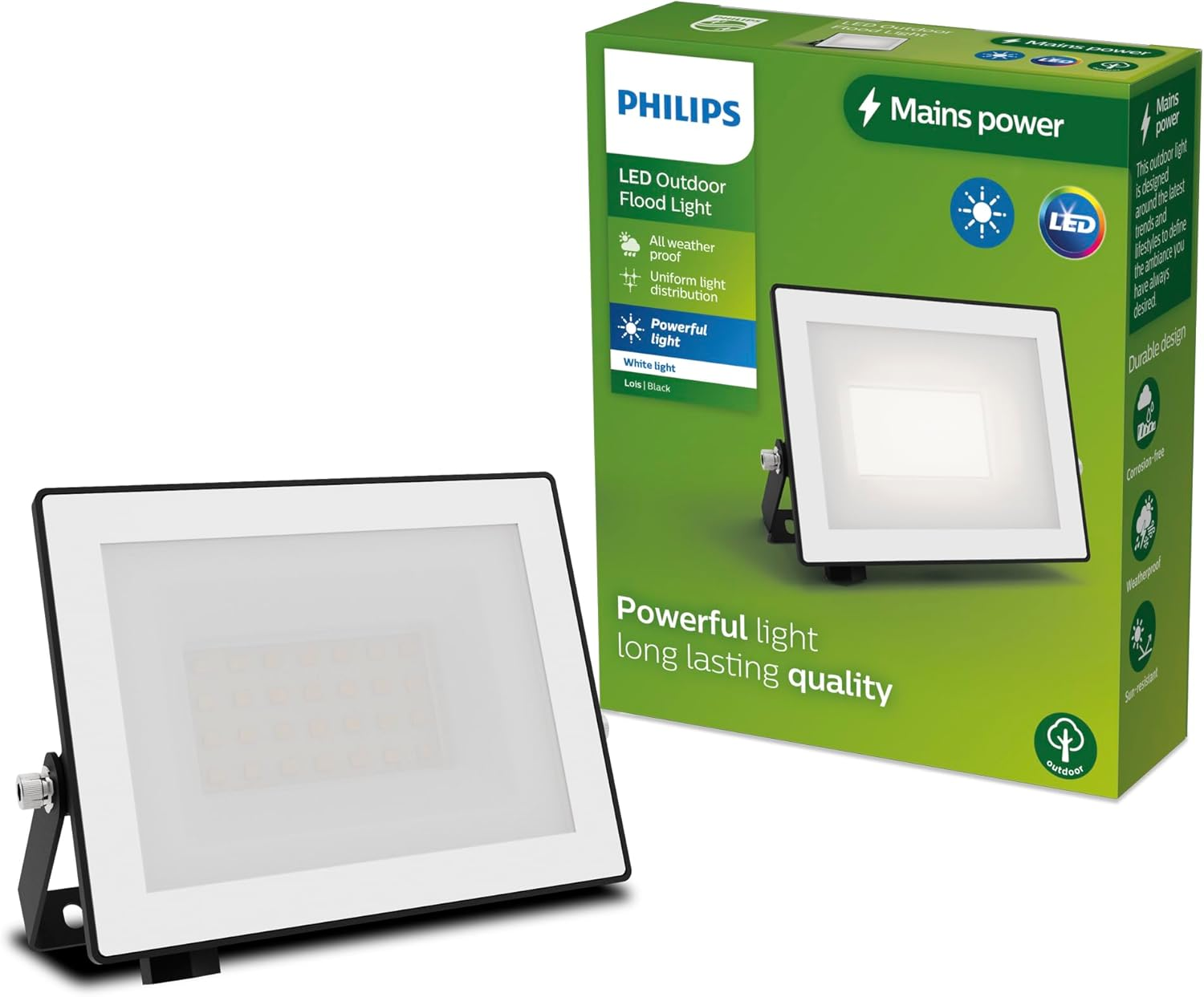 Philips Lois Outdoor Floodlight, 20 W, 3000 K, Black​ image number 2