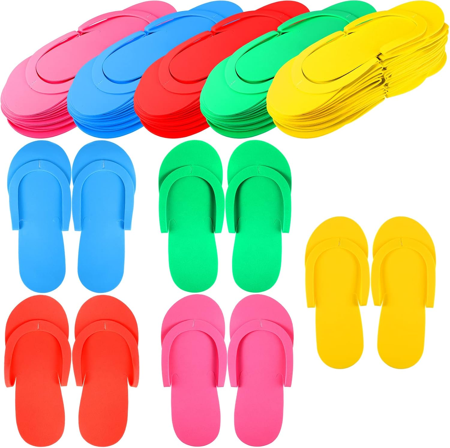 Jenpen 60 Pairs Disposable Slippers Foam Pedicure Flip Flops Disposable Flip Flops Foldable Pedicure Slippers for Salon Spa Hotel