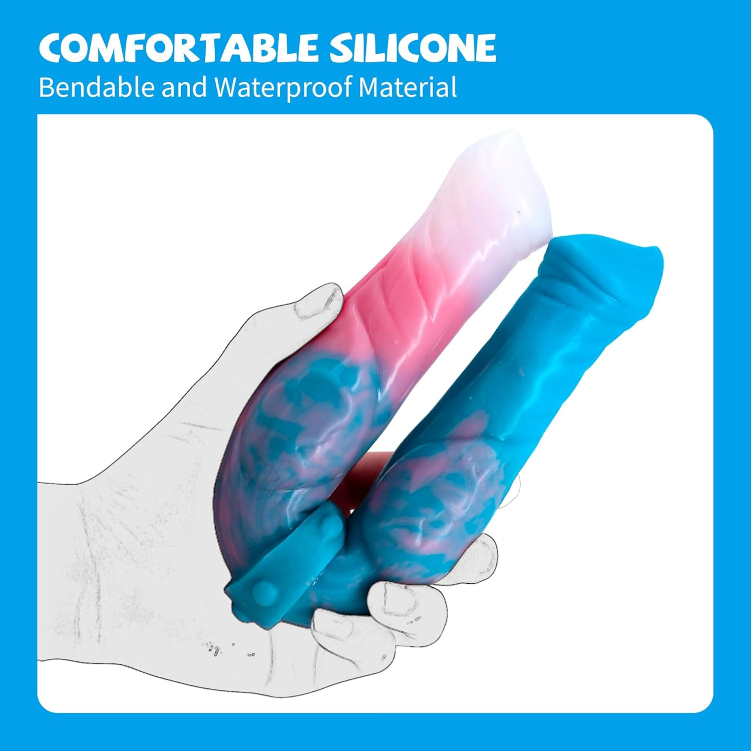 12 Inch Double Ended Realistic Pink Dog Dildo, Long Silicone Dual Dildo Plug Adult Toys for Women Couples and Man image number 5