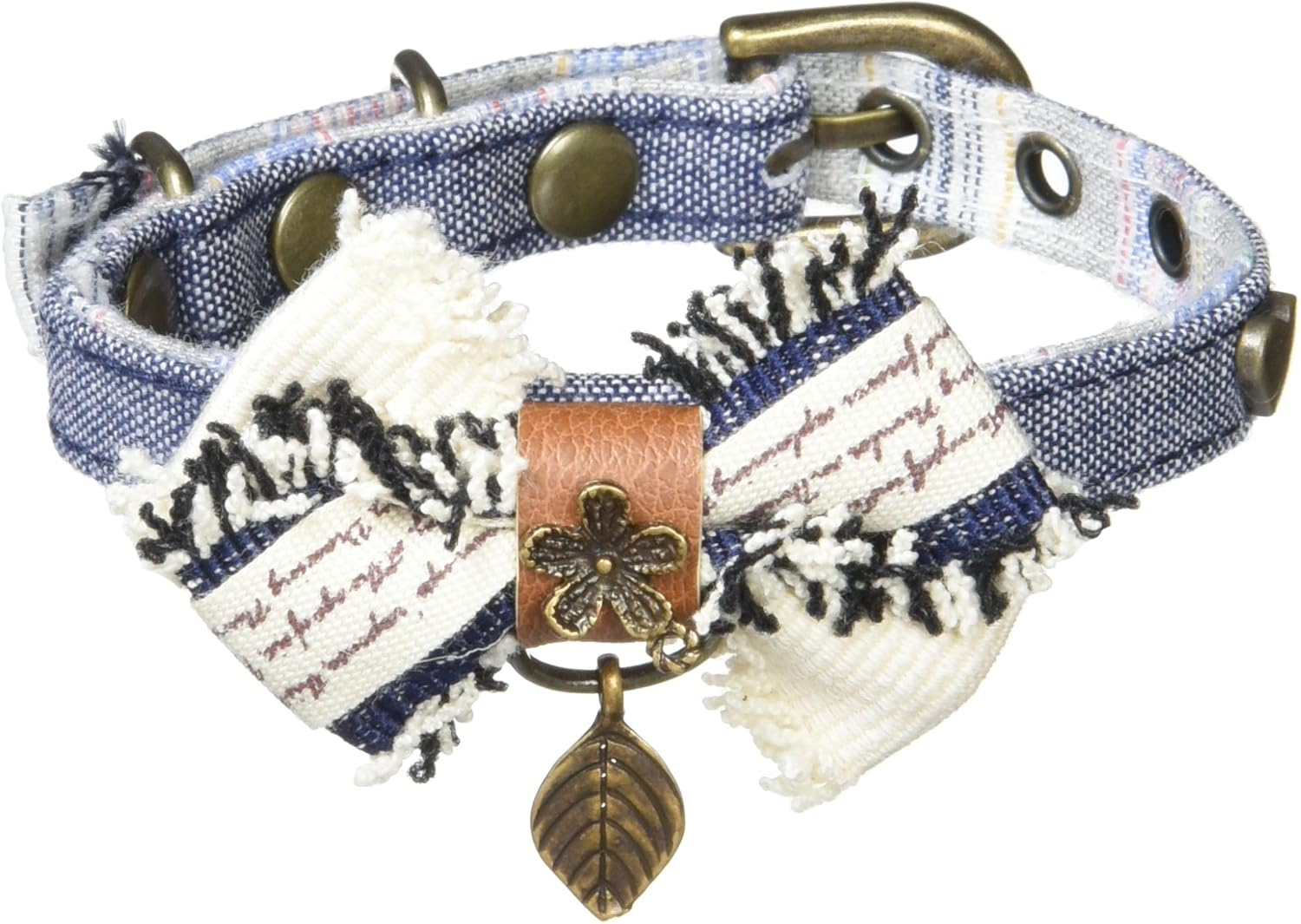 Zaya Dog (Zaya Dog) ZD10008-1 Collar Vintage Ribbon S Navy image number 1