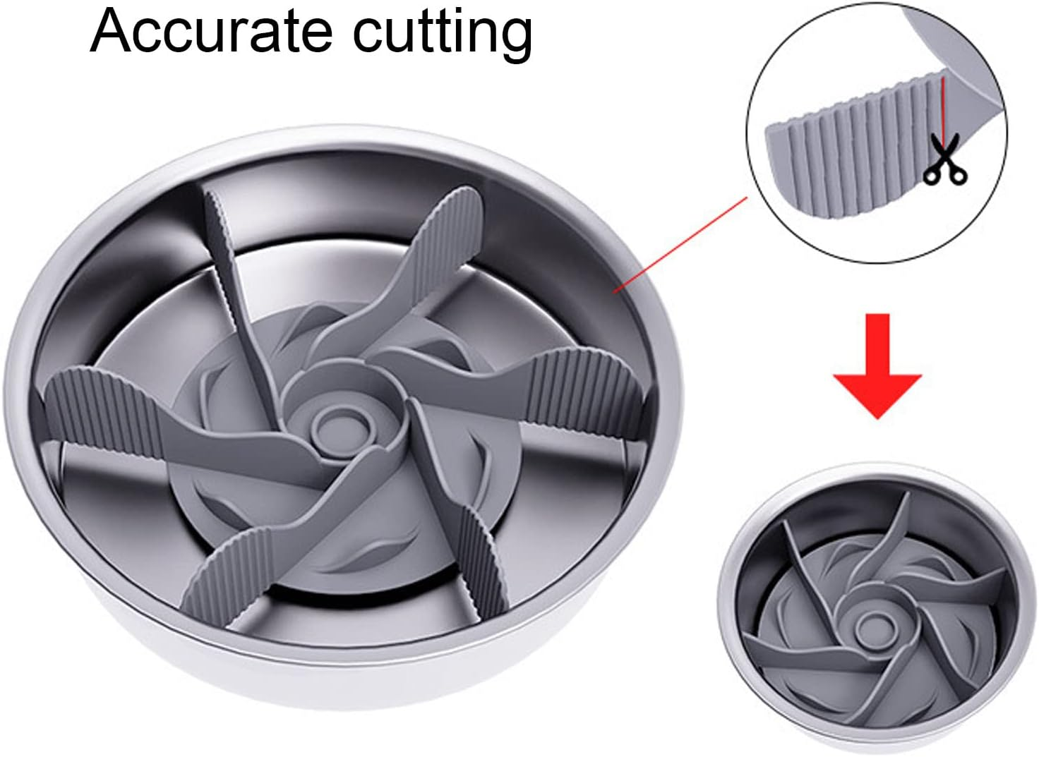 EVTSCAN Slow Feeder Dog Bowl, with 19 Small Suction Cups, Wet Dry Use Pet Food Bowl, Cuttable Slow Feeder Insert, for Regular and Elevated Dog Bowls image number 2