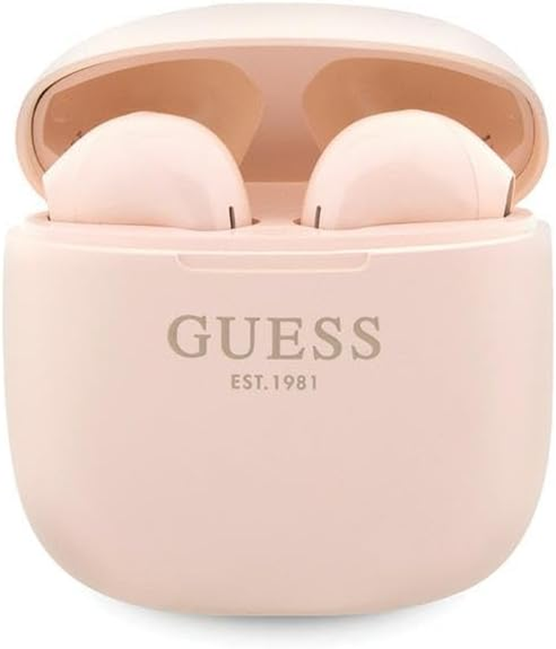 Guess GUTWST26PSP TWS Bluetooth Headphones + Docking Station Pink Classic EST Logo