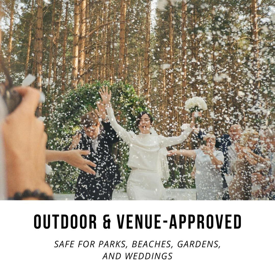 Dissolving Eco-Friendly Biodegradable Wedding Confetti, Sustainable 40G Rice Paper Circle Confetti, Water Soluble, Venue-Safe for Outdoor Weddings, Parties & Celebrations - White Rice Paper image number 6