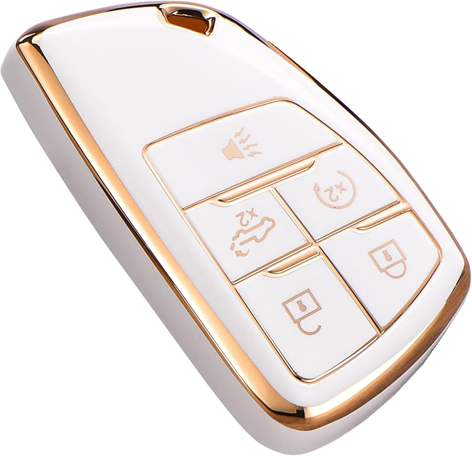 For Chevy GMC Key Fob Cover, for Silverado 1500 GMC Sierra 1500 2500HD 3500HD Buick Envision, Soft TPU Key Shell Case Remote Smart Key Holder（5 Buttons Black）