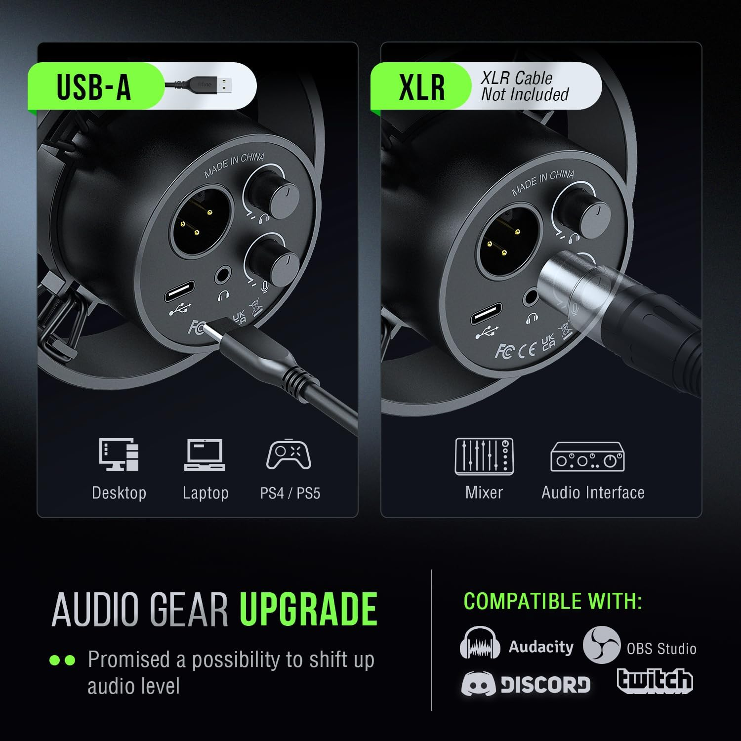 FIFINE K688 Podcast Microphone Kit, USB/XLR Dynamic Microphone with Boom Arm for PC/XLR Mixer, Gaming Mic with Mute Button, Headphone Jack for Vocal, Voice-Over, Streaming, Music Recording -K688CT image number 1