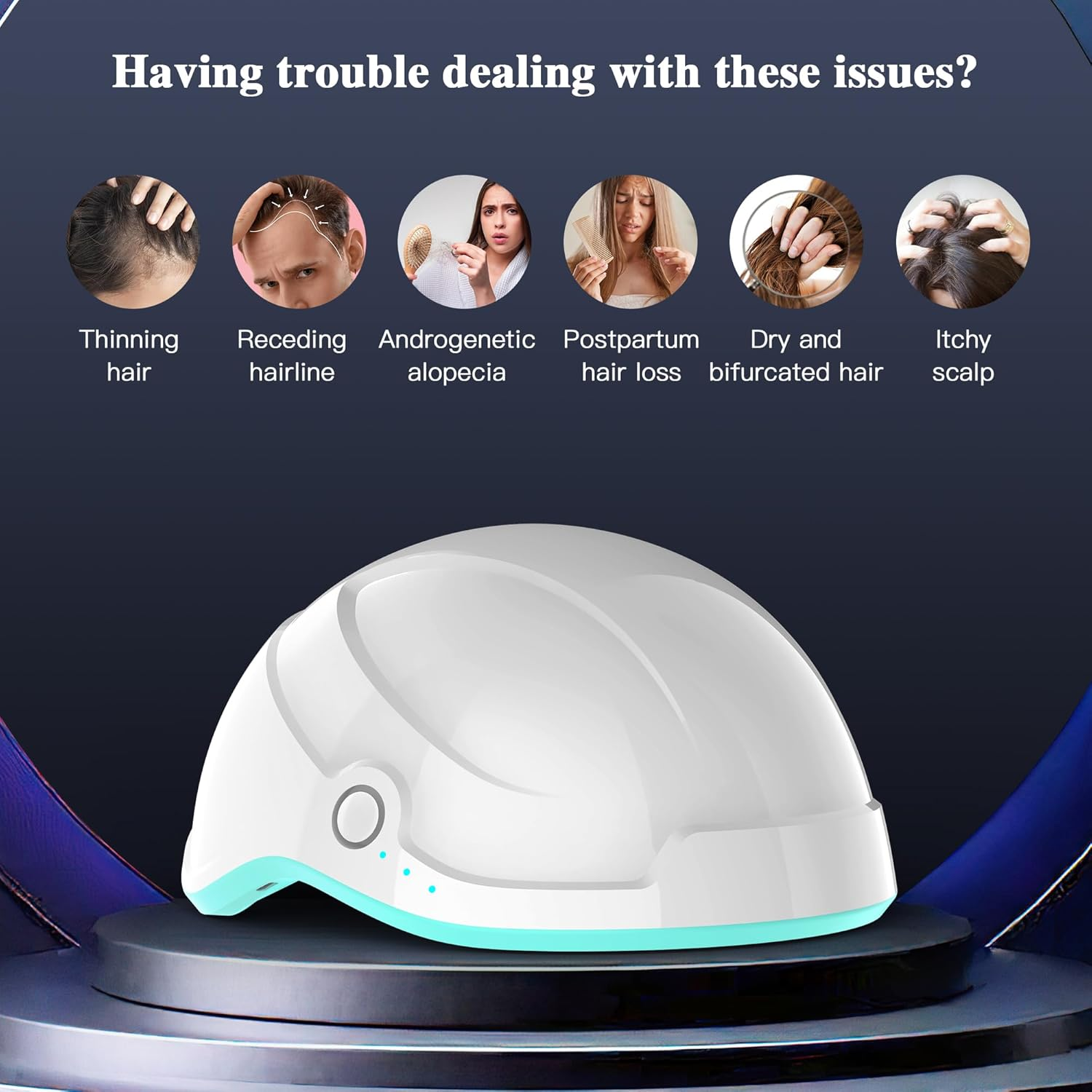 Wireless Laser Therapy Cap for Hair Growth for Men and Women, Laser Hair Growth Helmet & Hat with NO Cable, Hair Loss Treatment of Thinning Hair, Receding Hairline & Postpartum Hair Loss image number 3