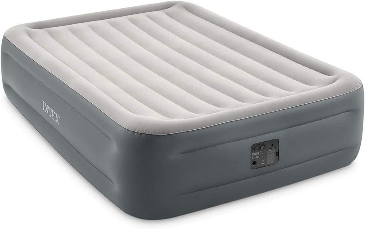 INTEX 64126NZ Dura-Beam plus Essential Rest Air Mattress: Fiber-Tech &ndash; Queen Size &ndash; Built-In Electric Pump &ndash; 18In Bed Height &ndash; 270Kg Weight Capacity