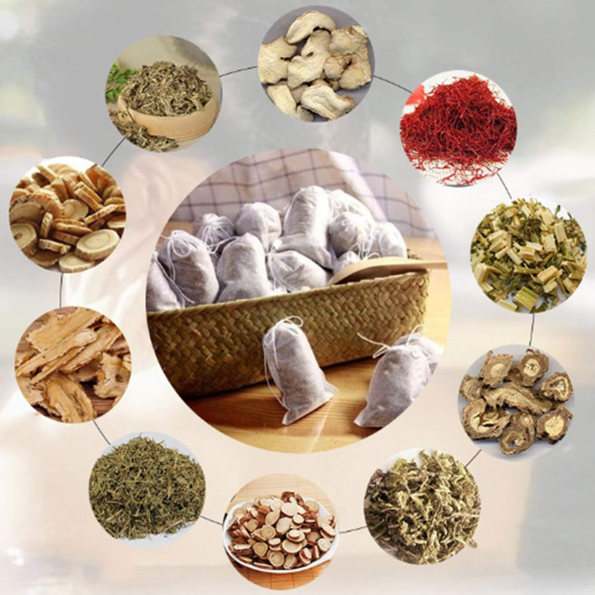 Beatifufu 10Pcs Original Natural Chinese Medicine Bath Bag Soak for Stress Relief Healthy Skin image number 2