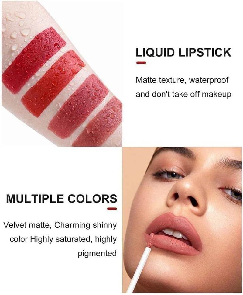 Matte Nude Brown Lipliner Pencil Lipsticks 12 Colors Tool Kit Lip Red Makeup F0J1 Lipgloss Non-Sticky Velvet Sexy Waterp image number 4