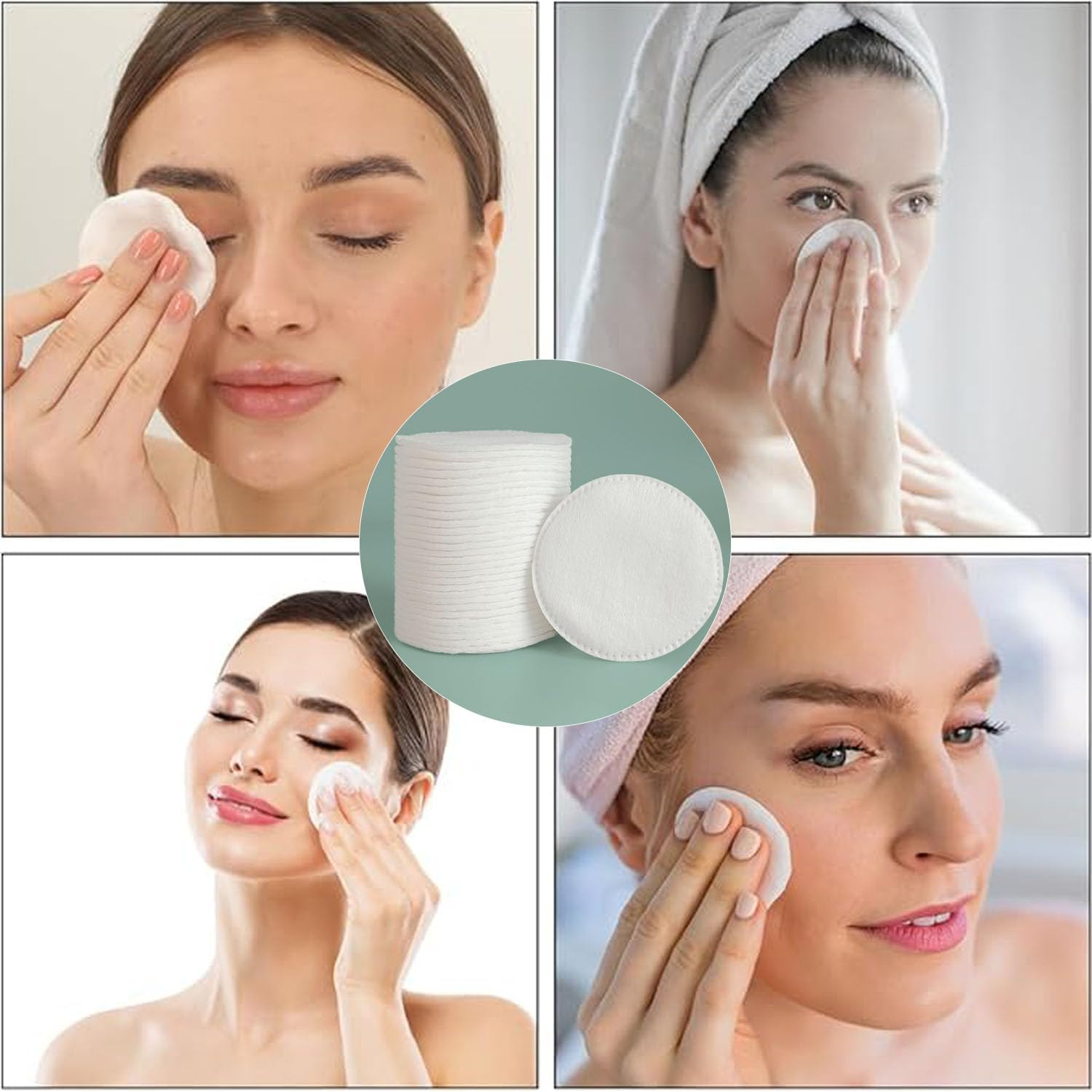 100 Pack Reusable Makeup Remover Pads, Makeup Remover Toner Pads, Cotton Pads for Face, Cotton Pads Round,Lint-Free Makeup Remover Pads for Face Cleansing, Applying Facial Toner & Nail Polish image number 5