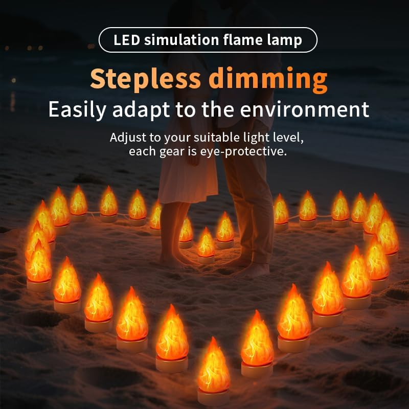 Werncy Rechargeable 3D Flame Light with 3 Modes: Long-Lasting, Flickering, and Timed Realistic Flame Effects, Suitable for Indoor/Outdoor Halloween, Christmas, Camping, and Home Decoration image number 5