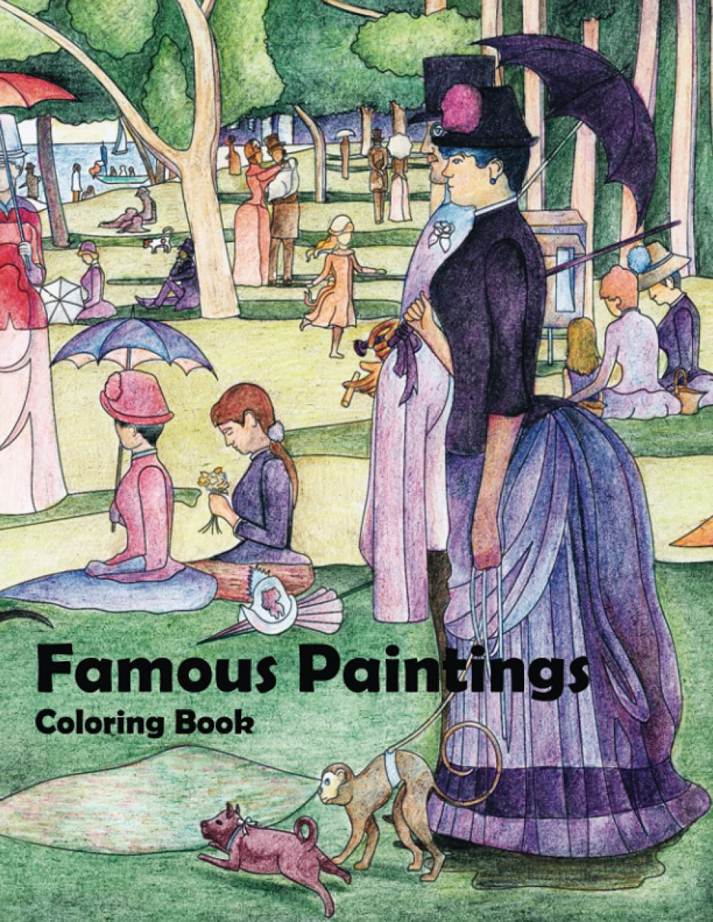Famous Paintings Coloring Book: 24 Classics to Color Including Monet, Seurat, Pissarro, Klimt, Munch, Vermeer, Gauguin, Botticelli, Da Vinci, Picasso and More. the Perfect Gift for Art Lovers. image number 1
