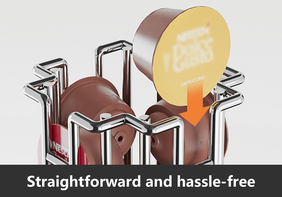 WDOPEN Capsule Spinning Carousel Holder, 360&deg; Rotatable Coffee Capsules Holder Rack, Solid Base, Espresso Pod Holder for Home & Office image number 6