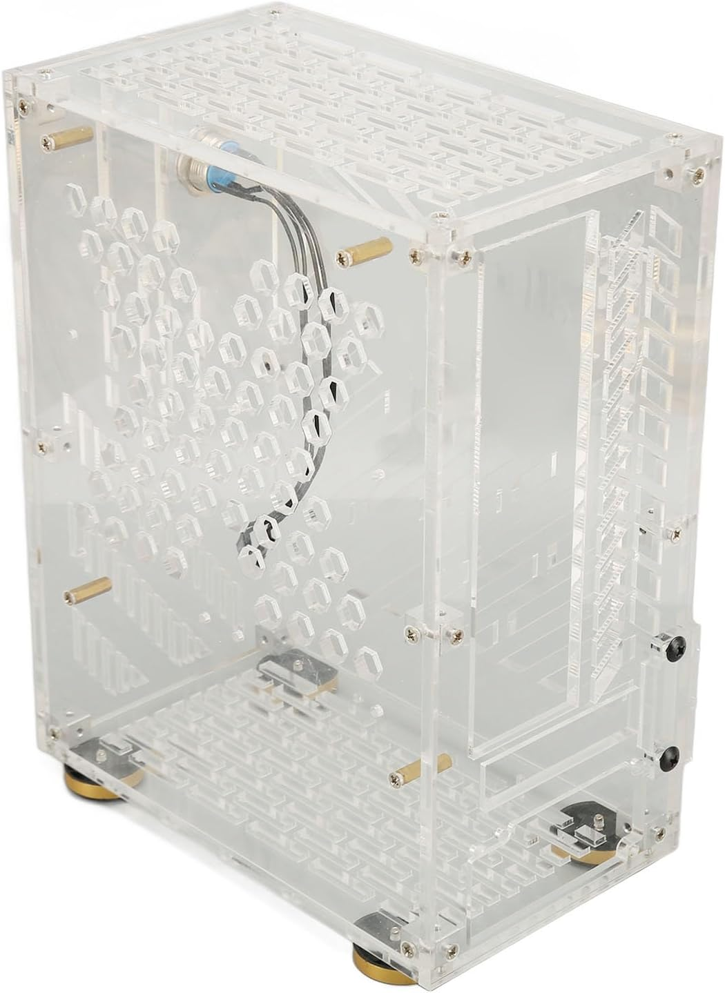 Mini ITX Case Gaming Computer Chassis Vented Panels Small Power Supply Support 170X170Mm Motherboard Graphics Cards up to 180Mm Long 2 X 2.5" SSD