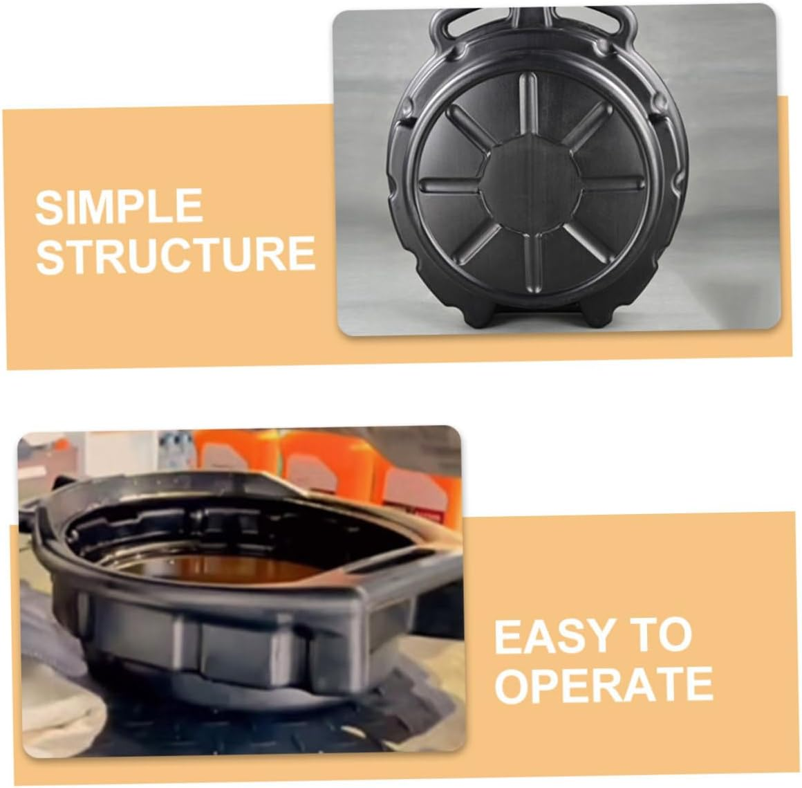 MUCKLILY Sturdy Pe Material Oil Pan 10L Waste Oil Container for Car Engine Repair