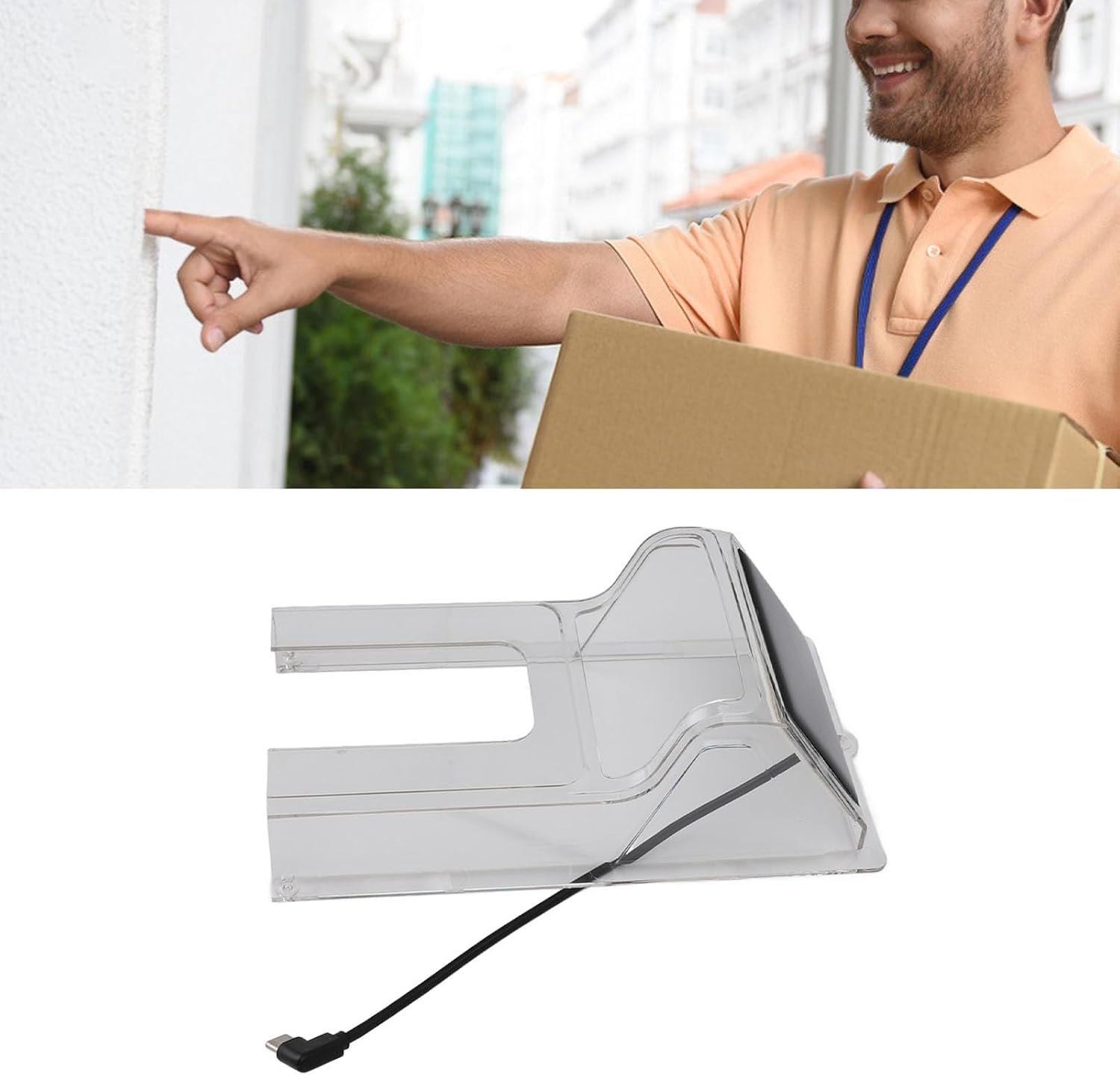 Doorbell Rain Cover, Solar Powered Doorbell Cover Transparent Plastic Door Bell Cover Doorbell Cover Box for Most Video Doorbells